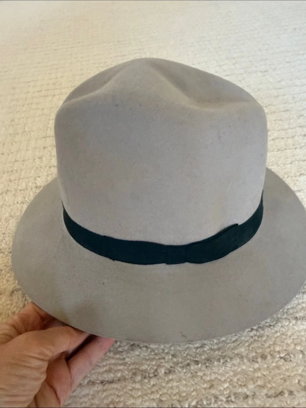 Mallory by STETSON Classic Gray WOOL Fedora with Black Band SMALL